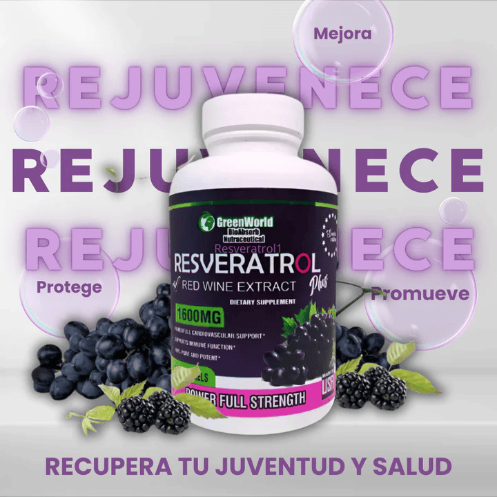 Resveratrol® ORIGINAL: (DOSIS PARA 1 MES) Recupera tu energía y enfrenta el día con fuerza + ENVÍO GRATIS 🚚