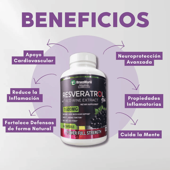 Resveratrol® ORIGINAL: (DOSIS PARA 1 MES) Recupera tu energía y enfrenta el día con fuerza + ENVÍO GRATIS 🚚