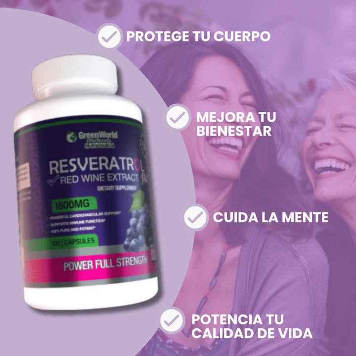 Resveratrol® ORIGINAL: (DOSIS PARA 1 MES) Recupera tu energía y enfrenta el día con fuerza + ENVÍO GRATIS 🚚