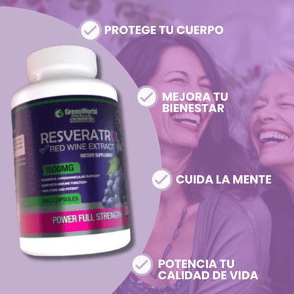 Resveratrol® ORIGINAL: (DOSIS PARA 1 MES) Recupera tu energía y enfrenta el día con fuerza + ENVÍO GRATIS 🚚